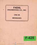 Fadal-Fadal VMC System 97, Operator Supplement and Operations Instructions with Tooling Parts Manual 1997-97-System 97-04
